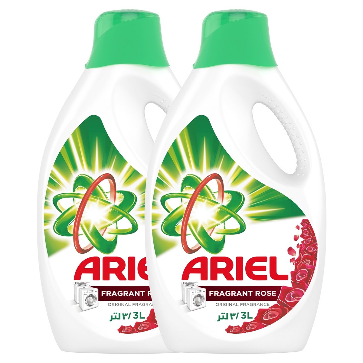 Ariel Automatic Power Gel Laundry Detergent Fragrant Rose Scent 2 x 3Litre