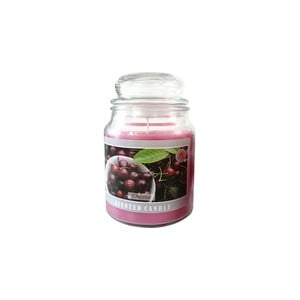 Maple Leaf Scented Glass Jar Candle with Lid MGP1016 600gm Cherry