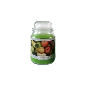 Maple Leaf Scented Glass Jar Candle with Lid MGP1016 600gm Apple & Pear
