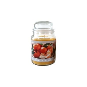 Maple Leaf Scented Glass Jar Candle with Lid MGP1016 600gm Orange