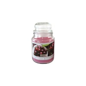 Maple Leaf Scented Glass Jar Candle with Lid MGP1013 410gm Cherry
