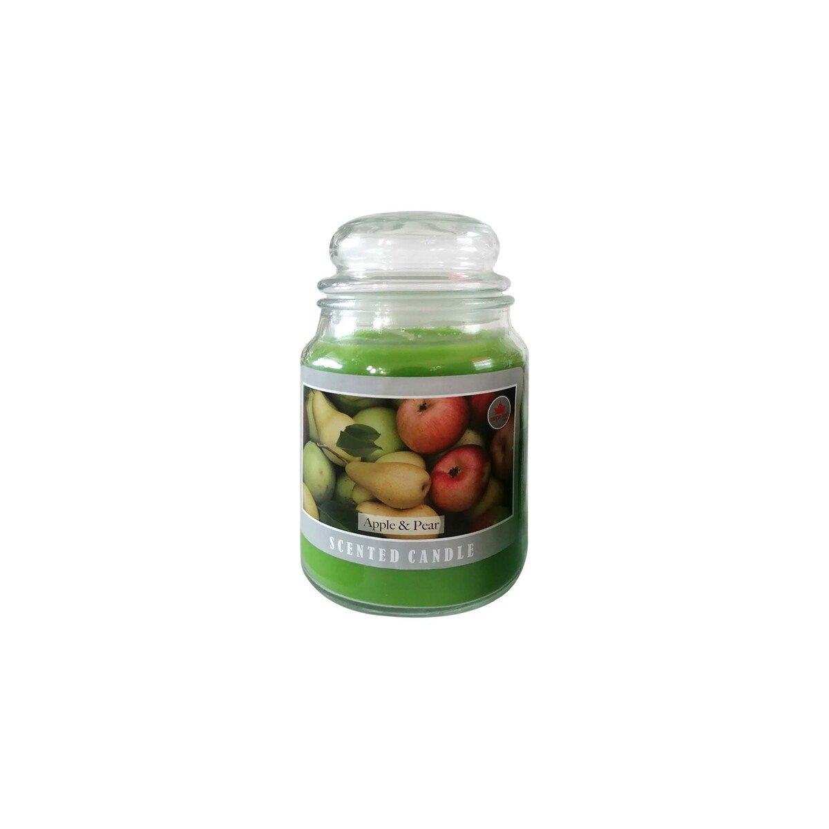 Maple Leaf Scented Glass Jar Candle with Lid MGP1013 410gm Apple & Pear
