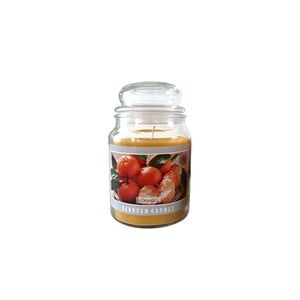 Maple Leaf Scented Glass Jar Candle with Lid MGP1013 410gm Orange