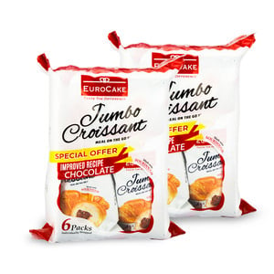 Euro Cake Jumbo Chocolate Croissant Value Pack 2 x 6 pcs