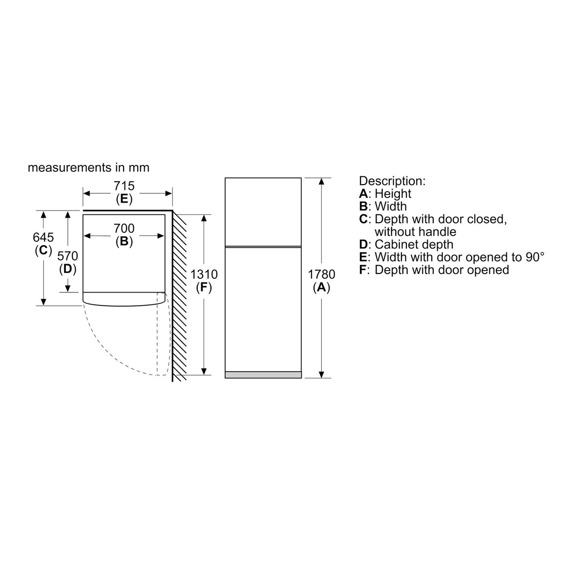 Bosch Double Door Refrigerator KDN43N120M 430Ltr