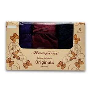 Mariposa Women's Panty 3 Pcs Pack Dark Outer-63 Assorted Colors - Small