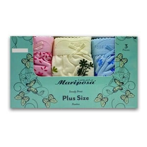 Mariposa Women's Plus Size Panty 3 Pcs Pack Print-70 Assorted Colors - 4XL