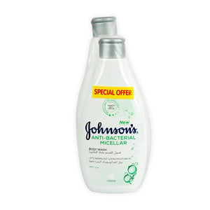 Johnson's Anti-Bacterial Micellar Body Wash Mint 400ml + 250ml