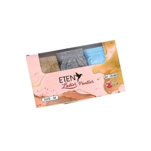 Eten Women's Plain Panty 3Pcs Set CD-093, XX-Large