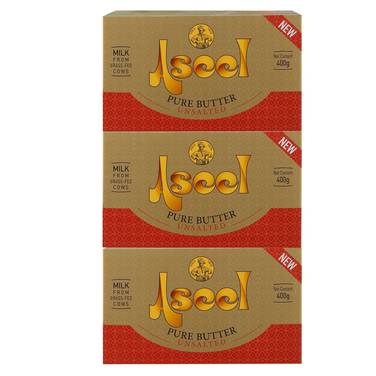 Aseel Pure Butter Unsalted 3 x 400 g