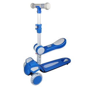 Skid Fusion Kick Scooter 3 Wheel 2 in 1 Blue S920