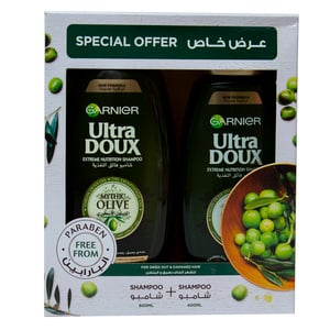 Garnier Ultra Doux Shampoo Mythic Olive 600ml + 400ml