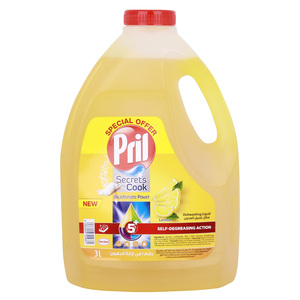 Pril Dishwashing Liquid Secret Of The Cook Bicarbonate Power Lemon 3Litre