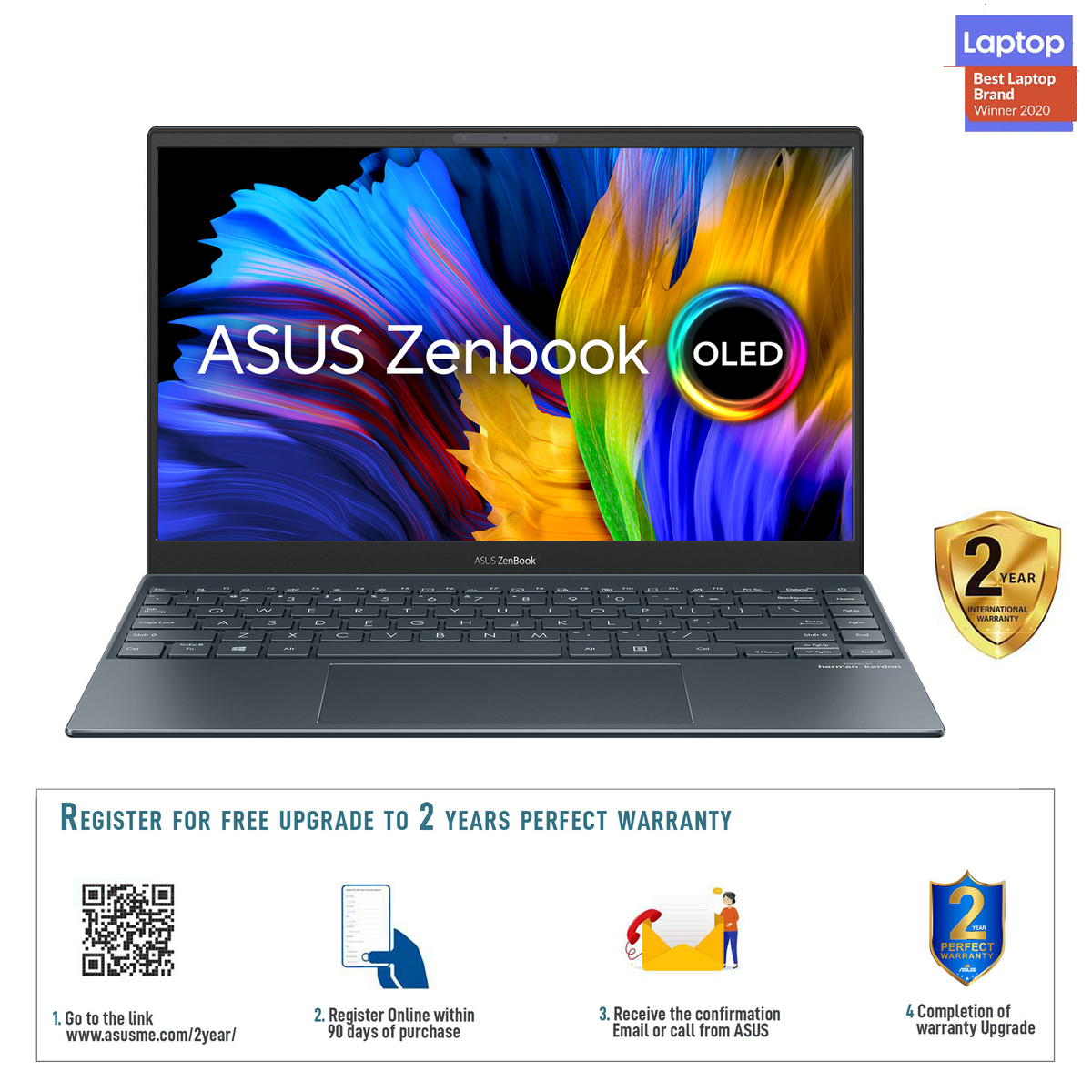 Asus Zenbook 13 OLED UX325EA-OLED001T,Intel Core i7-1165G7 Processor 2.8 GHz,16GB RAM,1TB SSD,13.3" OLED FHD,Windows10,Grey
