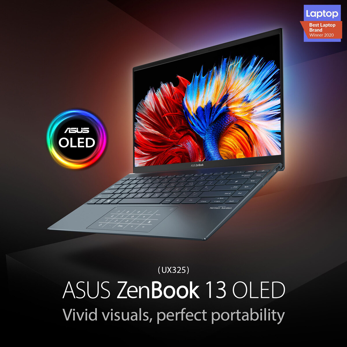 Asus Zenbook 13 OLED UX325EA-OLED001T,Intel Core i7-1165G7 Processor 2.8 GHz,16GB RAM,1TB SSD,13.3" OLED FHD,Windows10,Grey
