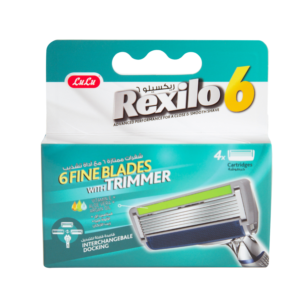 Buy LuLu Rexilo 6 Razor Cartridges Blades 4 pcs Online at Best Price | System Blades | Lulu UAE in UAE