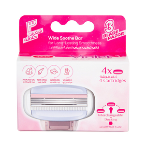 LuLu Violet 3 Razor Cartridges For Women 4pcs
