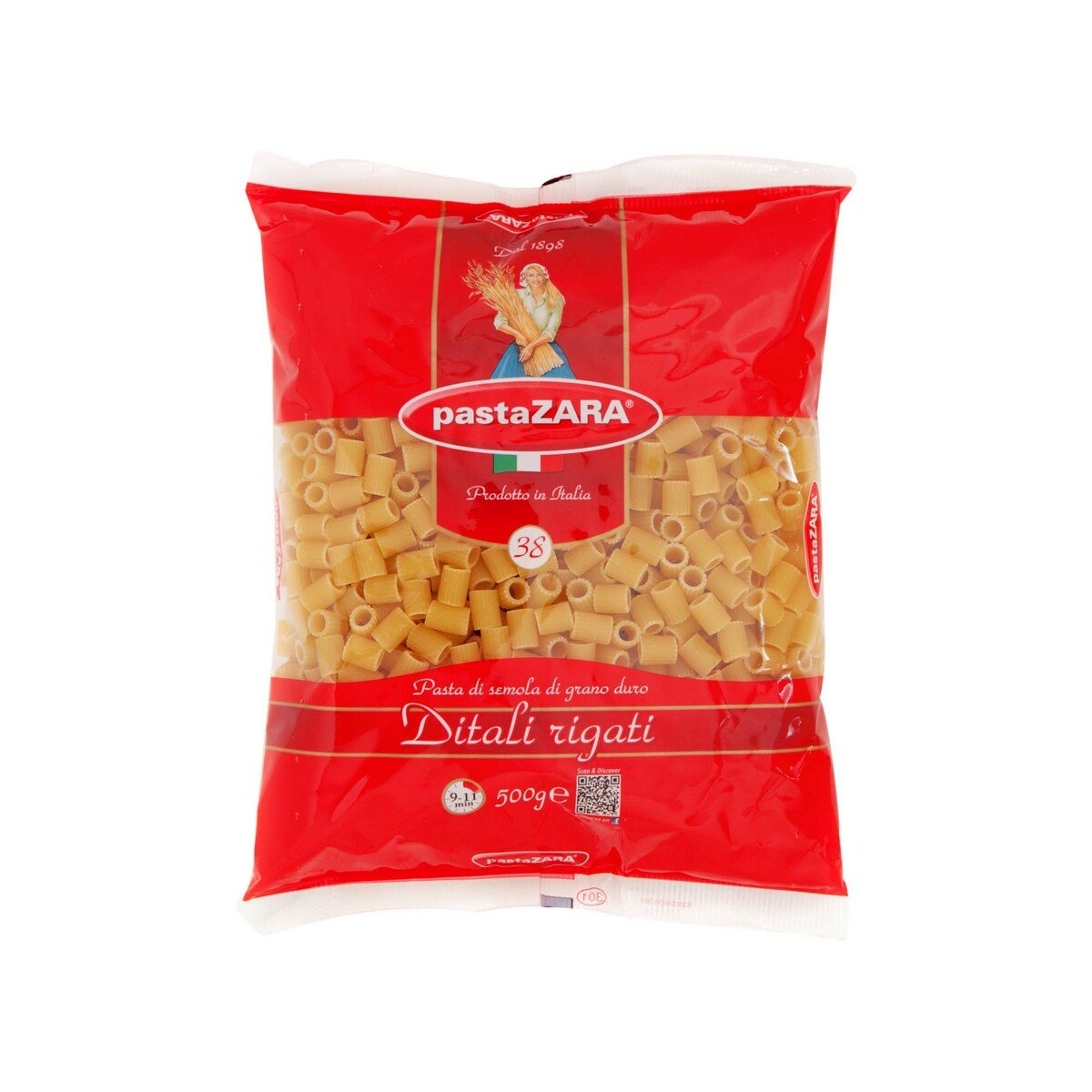 Pasta Zara Rigati Macaroni Ditali No.38 500g