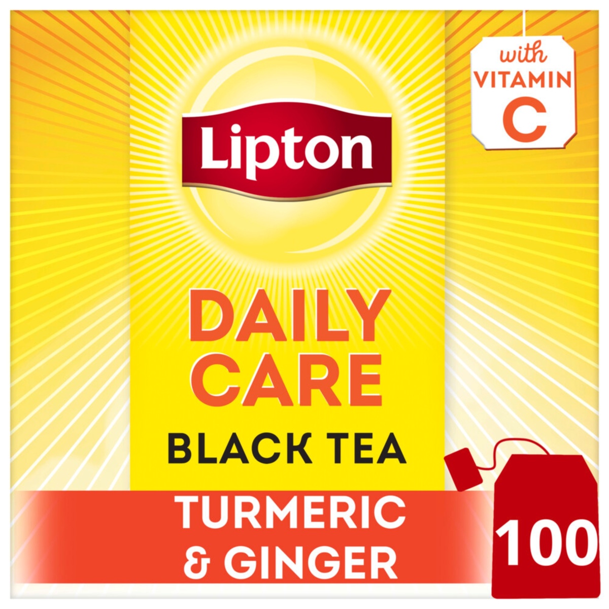 Lipton Yellow Label Daily Care Turmeric & Ginger Black Tea 100 Teabags
