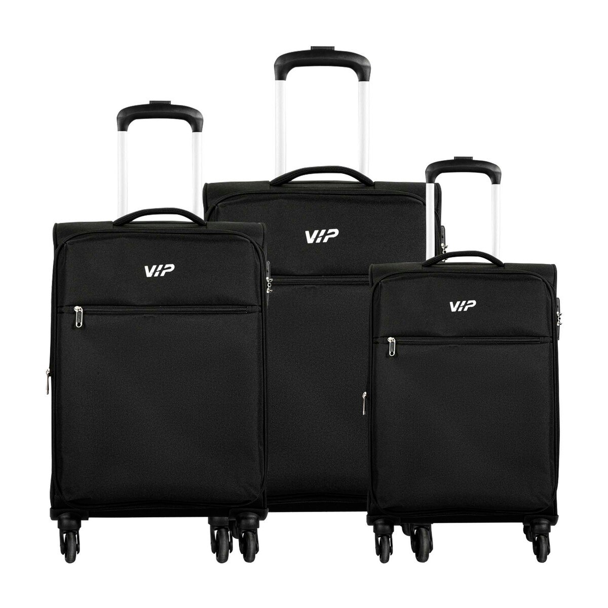 VIP Tivoli  4Wheel Soft Trolley 3Pcs Set (59cm+69cm+80cm) Black