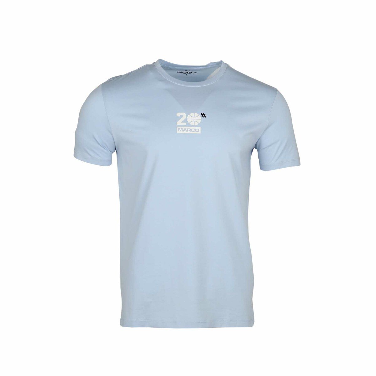 Marco Donateli Men's Round-Neck T-Shirt Short Sleeve Sky Blue Medium ...