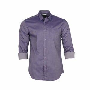 Debackers Men's Casual Shirt Long Sleeve Purple Small