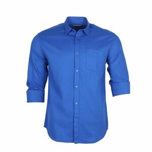 Debackers Men's Casual Shirt Long Sleeve Royal Blue Medium