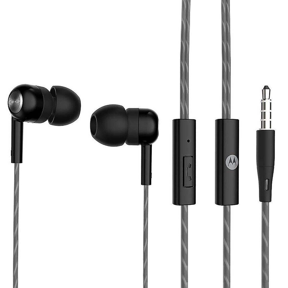 Motorola Pace 115 In-Ear Headphones, Rich HD Sound, Tangle-Free Cable Black