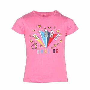Debackers Girls Graphic Tee Short Sleeve Pink 2Y