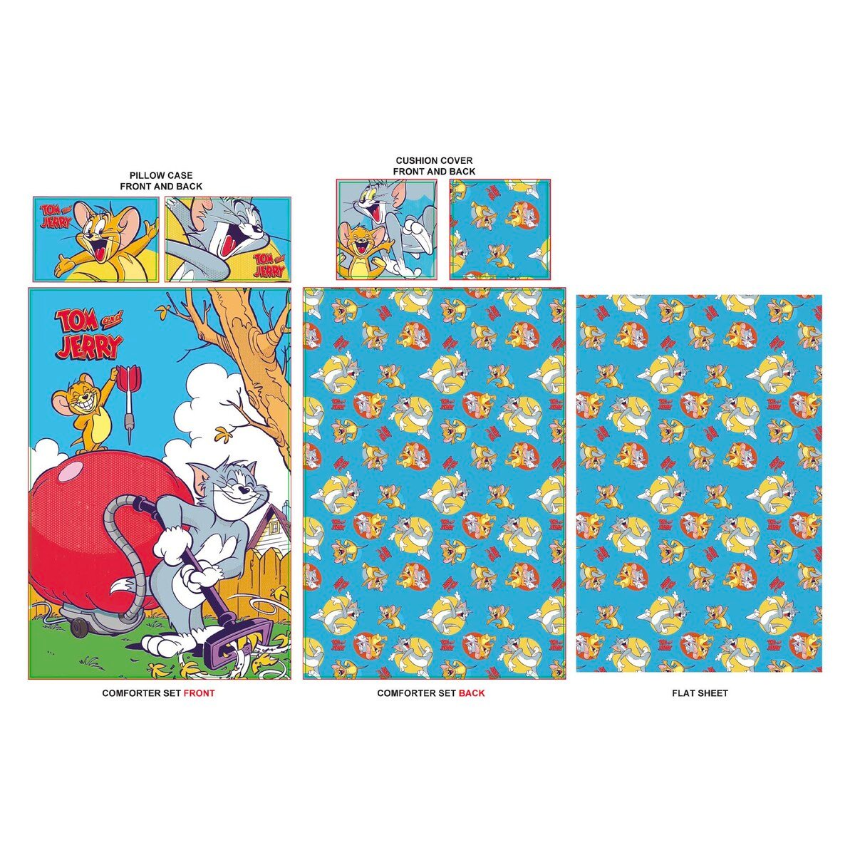 Tom & Jerry Kids Comforter 4pcs Set 160x240cm HM-TJ1