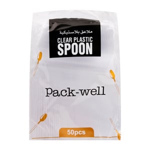 Hotpack Clear Plastic Spoon 50pcs