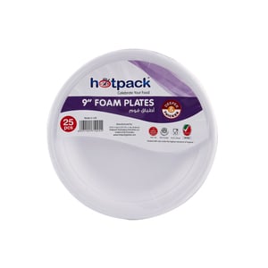 Hotpack Foam Plates 9inch 25pcs