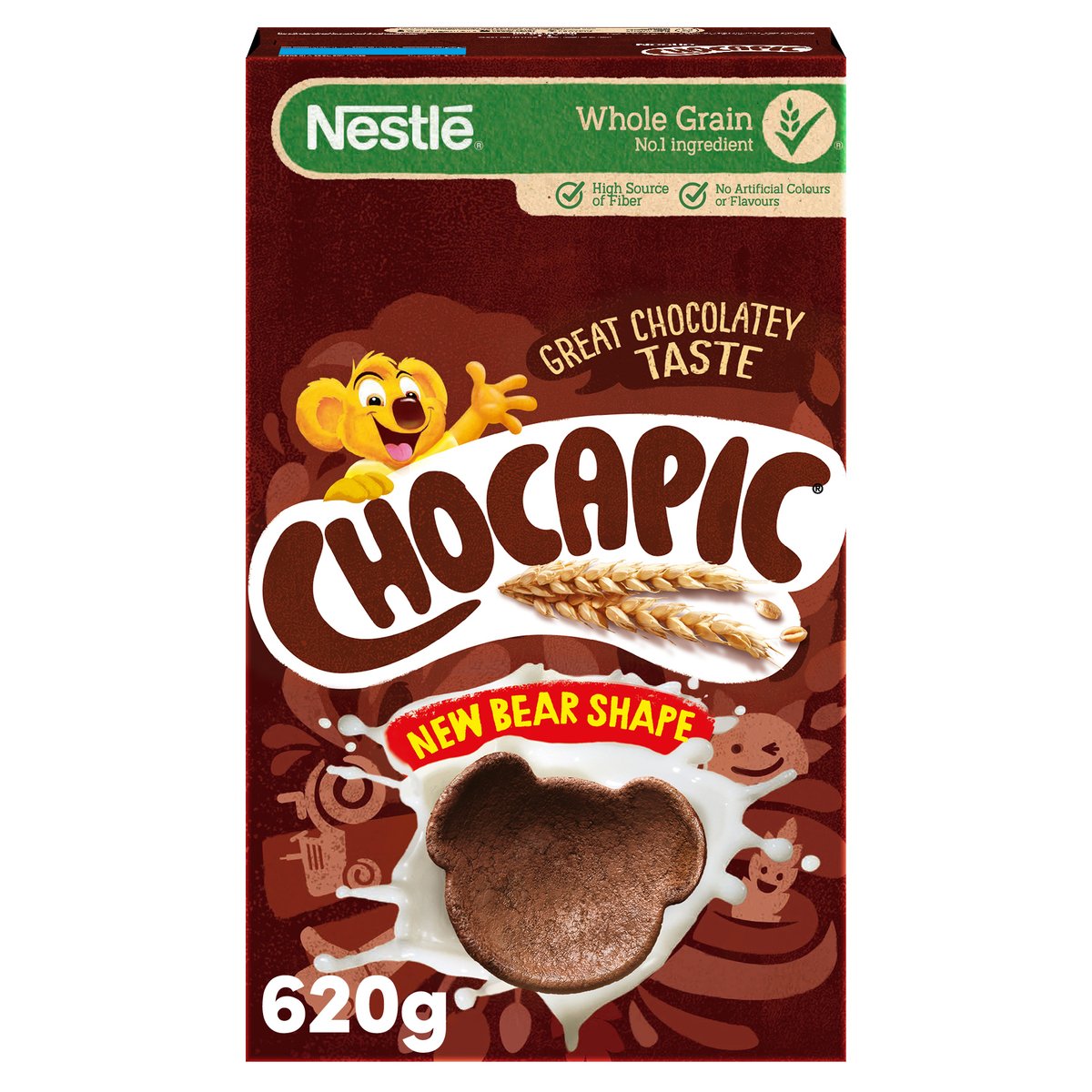 Nestle Chocapic Whole Grain Bear-Shaped Cereal with Chocolate Flavour 620 g