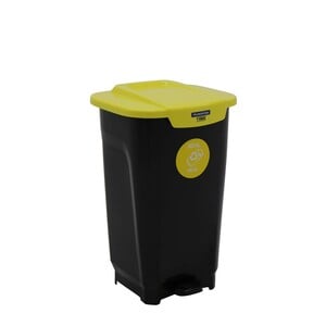 Tramontina Recycle T-Force Pedal Bin 50Ltr Black Yellow