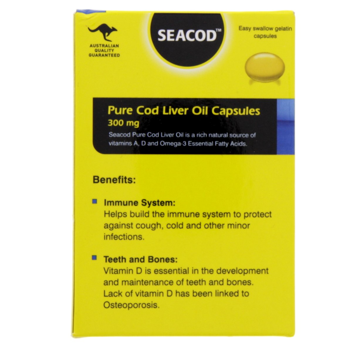 Sea Cod Pure Cod Liver Oil Capsules 300 Mg 100 pcs