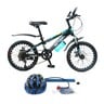 Skid Fusion Bicycle 20" + Helmet + Gloves + Hand Pump BD1 - Blue