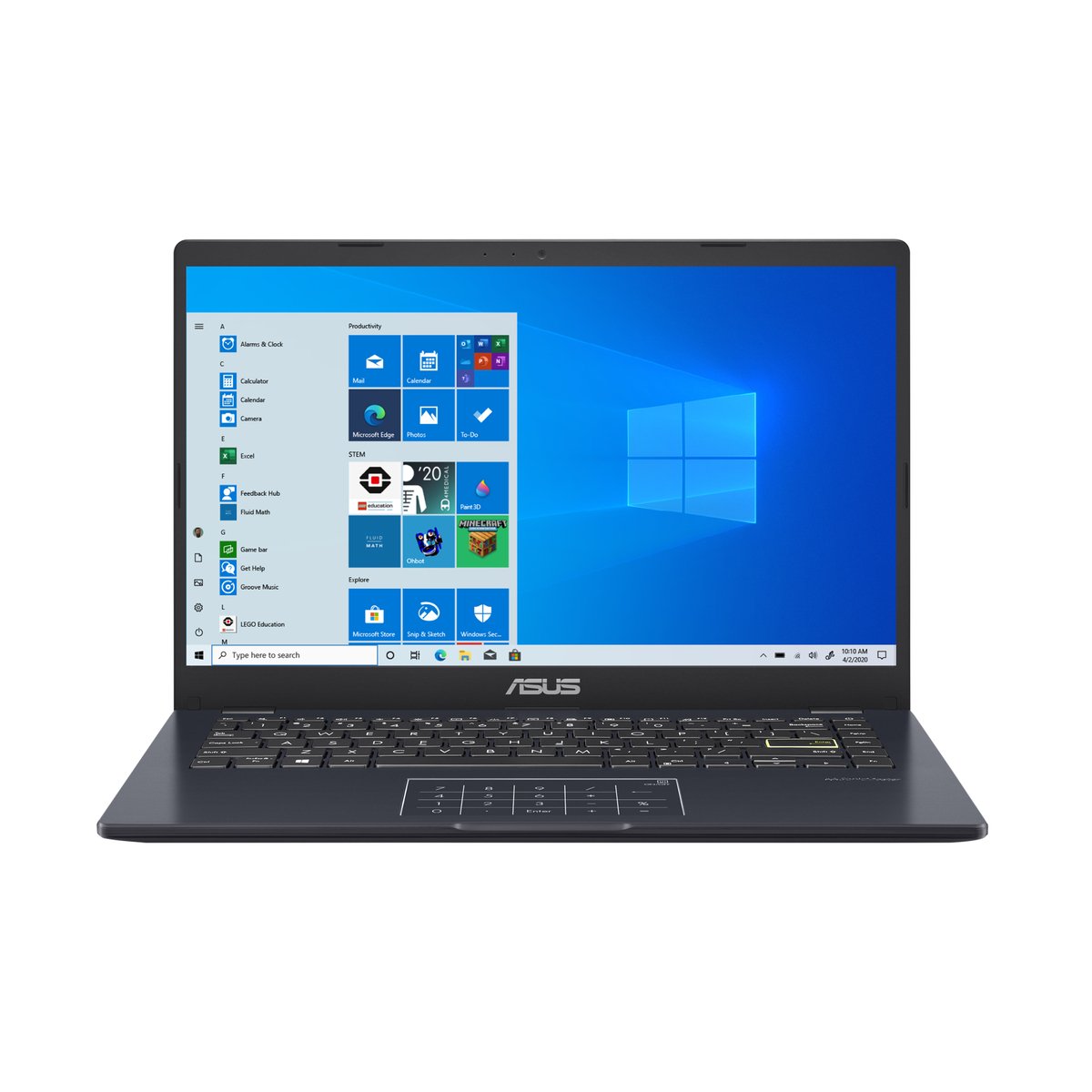Asus E410MA-EK005TS Notebook - Intel Celeron N4020,  15.6 inches Display, 128GB SSD, 4GB RAM, Intel UHD 600 Graphics, Peacock Blue