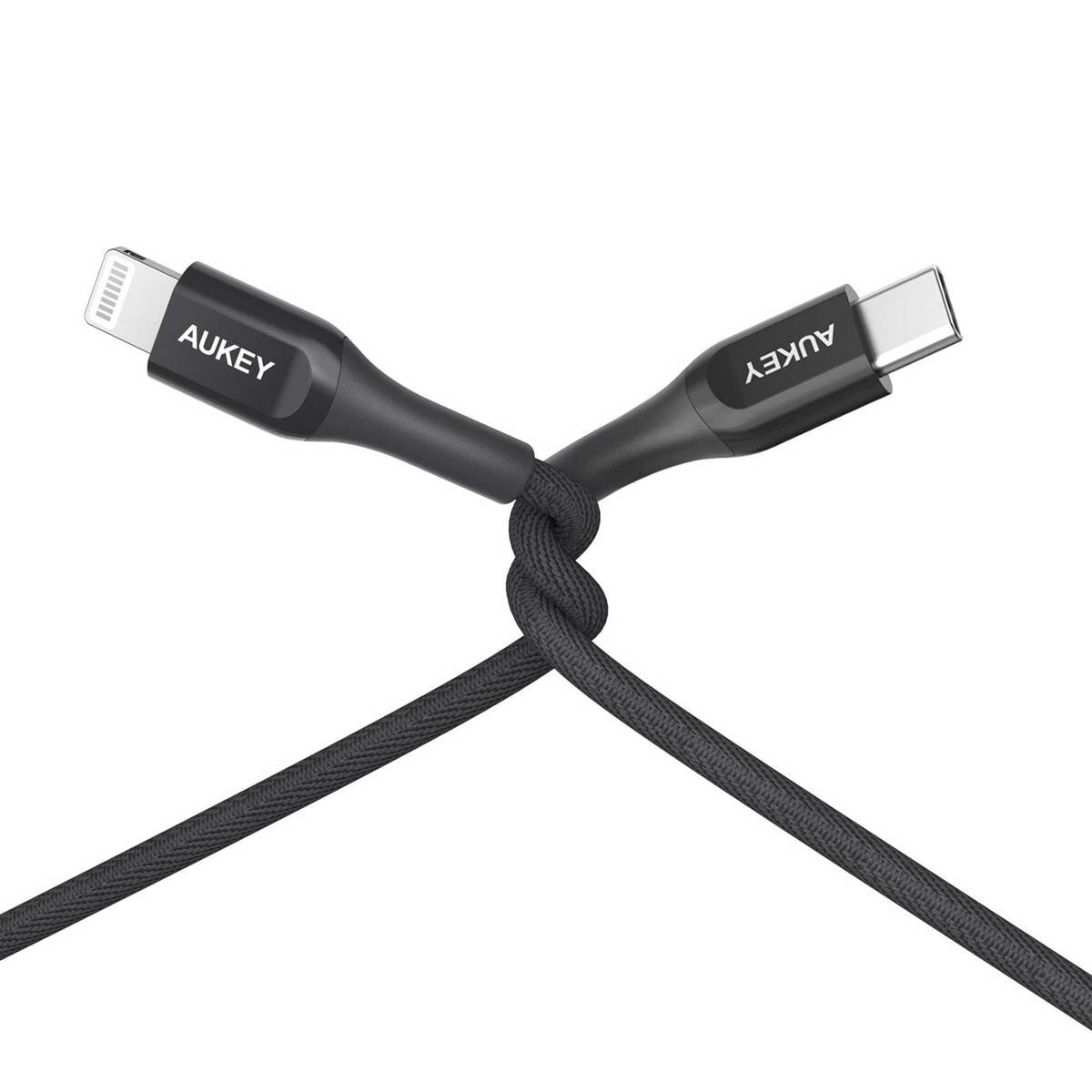 Aukey CB-AKL3 MFI 18W USB C To Lightning Kevlar Cable - 1.2 Meter