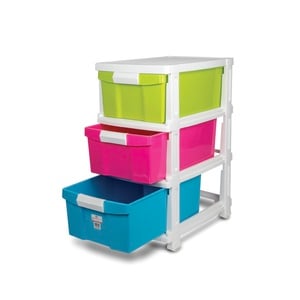 JCJ Drawer 3Tiers With Wheel 2523 Assorted Color