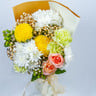 Handtied Bouquet With Rose, Mums And Peach Baby Breath