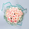 Classic Bunch Of Pastel Colour Roses With Baby Breath in Premium Packing