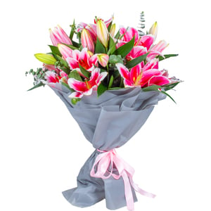 Lilies Pink With Eucalyptus Scent Heaven
