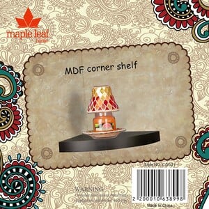 Maple Leaf MDF Wood Corner Wall Shelf 29.7x29.7x3.8cm Black COS01P