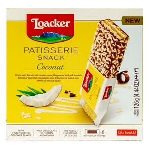 Buy Loacker Patisserie Snack Coconut 126 g Online at Best Price | Wafer Biscuits | Lulu KSA in Saudi Arabia
