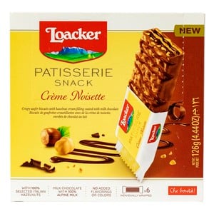 Buy Loacker Patisserie Snack Creme Noisette 126 g Online at Best Price | Wafer Biscuits | Lulu KSA in Saudi Arabia
