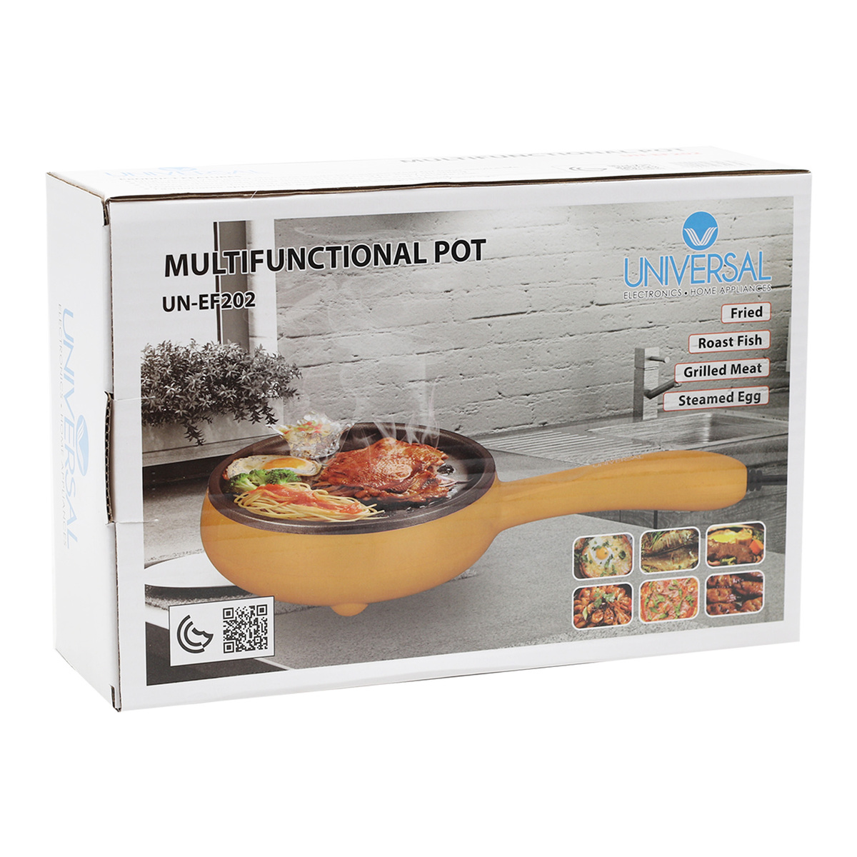 Universal Electric Frypan With Egg Boiler UN-EF202