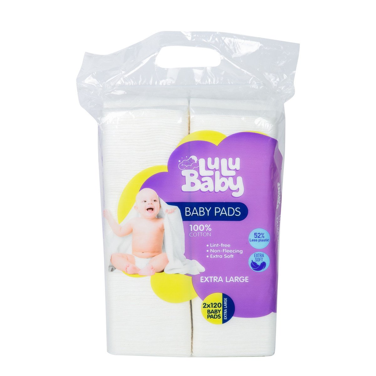 Buy LuLu Baby Cotton Pads Size Extra Large 2 x 120 pcs Online at Best Price | Other Cotton Product | Lulu UAE in UAE