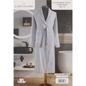 Cortigiani Cotton Bathrobe Velvet Solid ERY02 Assorted