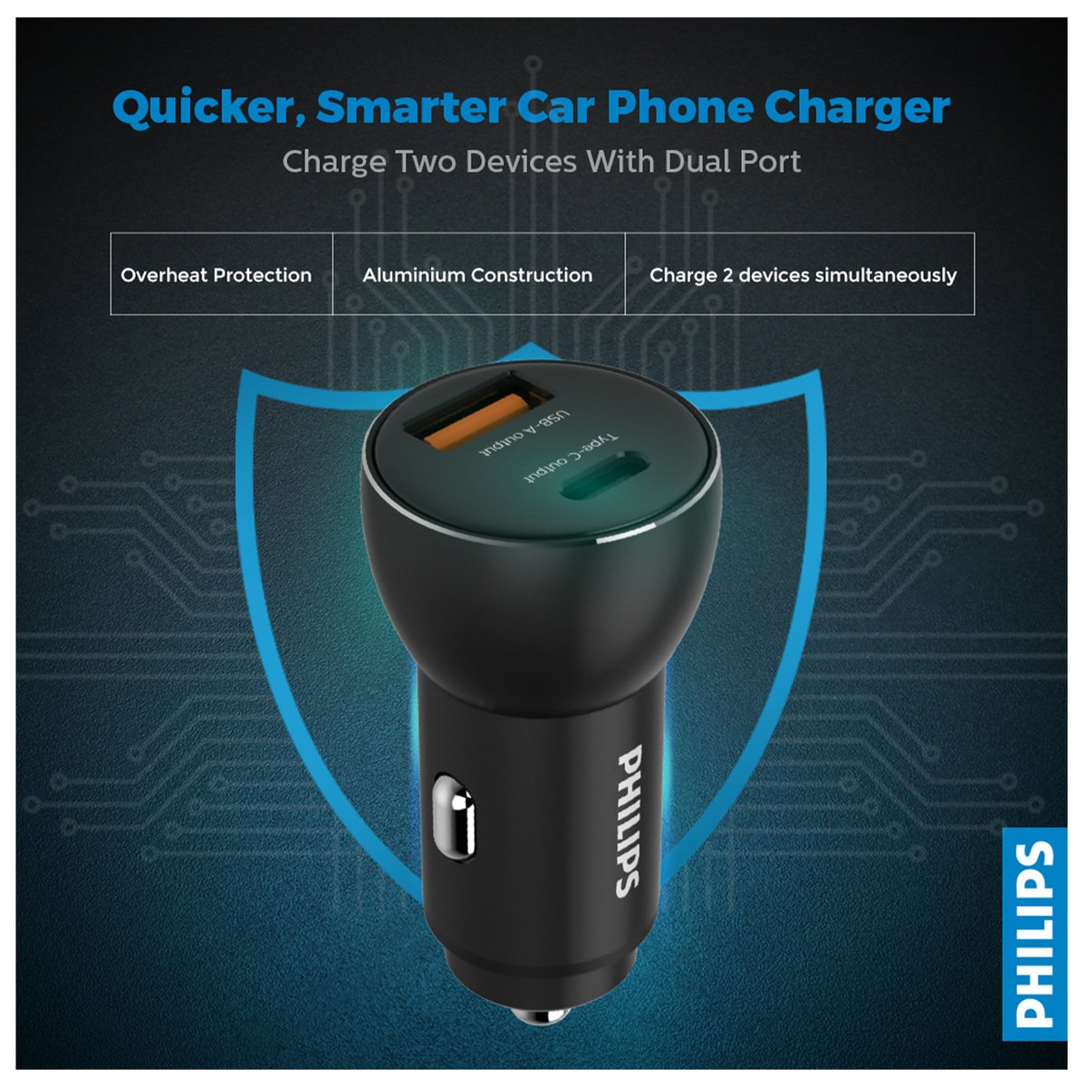 Philips 30W PD+QC Car Charger -DLP2521/00