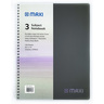 Maxi Spiral Polypropylene 3 Subject Notebook, 11 inch X 8.5 inch,120 Sheets, Assorted Colours, MX-11-PPSUB3